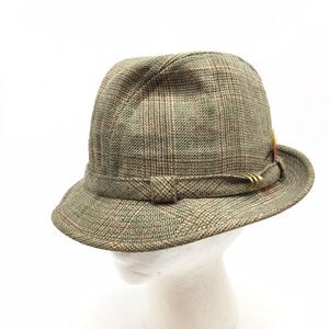 Vintage Andhurst Mens  Wool Tweed Fedora Hat Tan Mens Size 7 Country Gentleman